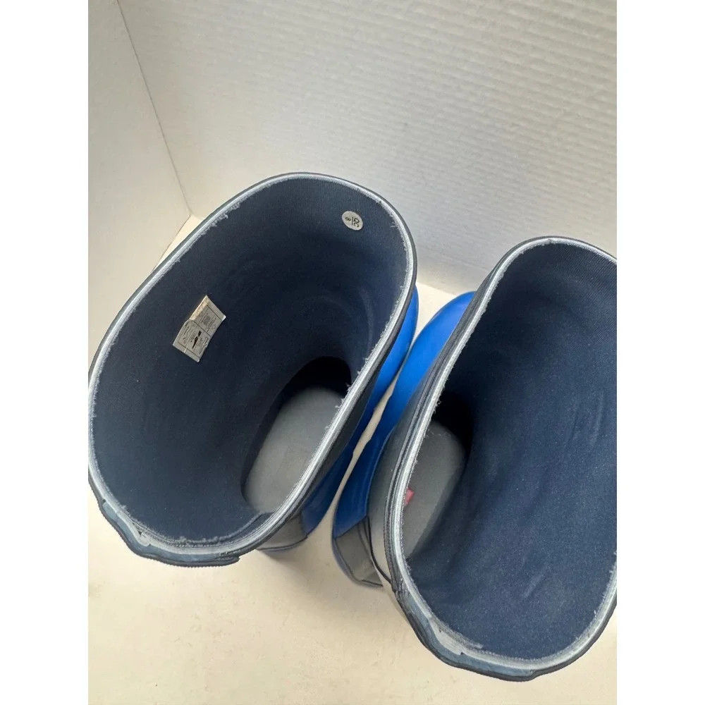 Hunter Original Short Shadow Print Rain Boots Blue Grey WFS2039RMA Womens 8